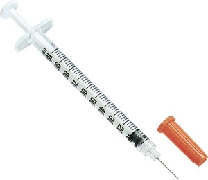 Syringe 1 CC w/ Needle - Insulin Syringe Box of 100