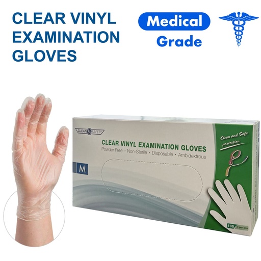 Clear Vinilo Gloves box 100 pcs