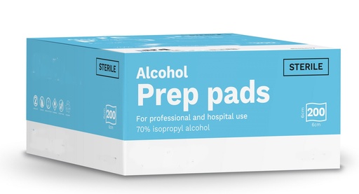 Prep Pad Alcohol Medium Sterile Box of 200