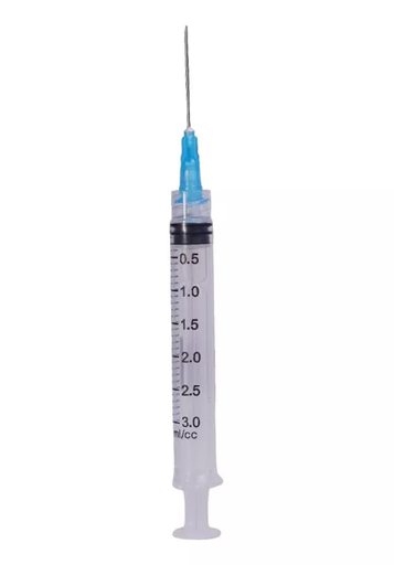 Syringe 3 CC 25 X 1 1/2 w/ Needle Box of 100